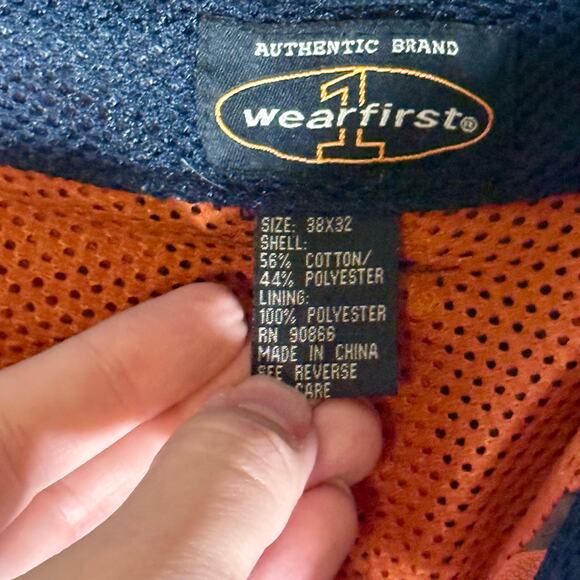 Wearfirst Men's 38x32 VTG Brown Cargo Pants Utililty Hiking Orange Mesh Lined - Picture 4 of 12